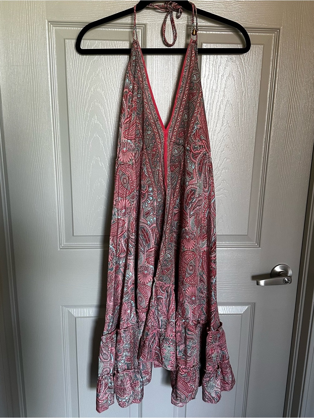 Women’s Pink Paisley Halter Sundress